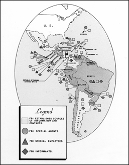 A map showing coverage provided by the Special Intelligence Service in 1941 
