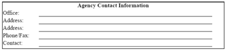 Agency Contact Information