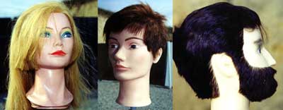 Figures 1-3: Life-Sized Mannequin Heads with Individually Embedded Human Hair Commonly Used by Sosmetologists