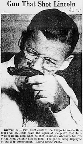 Figure 1. Newspaper Photograph from the 1930s Showing the Booth Deringer Pistol