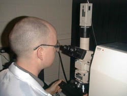 A photo of scientist researching