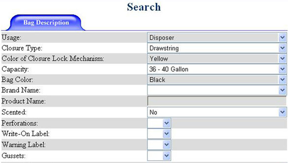 Figure 5: A screen shot of the PRIDE database showing the search screen and the characteristics (as described in the text) entered to run a sample search. The results are provided in Figure 7.