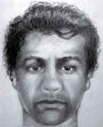 Graphic image showing the facial reproduction of a male from a 1986 FBI case 