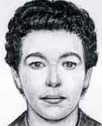 Graphic image showing the facial reproduction of a female from a 1987 FBI case 