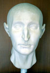 Photograph of the plaster model (front view) of Anital Simon's head created from information collected from the mummified skeleton