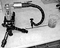 Figure 5. New tripod arrangement for field positioning of the fiber-optic probe assembly.