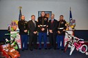FBI El Paso Division Special Agent in Charge Douglas Lindquist (second from left) and Drug Enforcement Administration Special Agent in Charge Joseph Arabit (second from right) donated Christmas presents, collected by employees from their offices, to benefit the Marine Toys for Tots Foundation.   