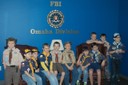 On April 12, 2013, Cub and Boy Scout Pack 323 (pictured above) visited the Omaha FBI Field Office and learned about Internet safety, the importance of Child ID kits, and being good citizens. During their visit, the scouts had the opportunity to try on SWAT gear and talk to a bomb technician.
