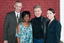 On April 20, 2011, “America’s Most Wanted” host John Walsh and his crew visited the FBI’s Seattle office. David Rose, most recent recipient of the Director’s Community Leadership Award in Seattle, was part of the collaboration as the “Washington Most Wanted” crew celebrated its 200th capture. Shown above with John Walsh are several Seattle FBI employees: Special Agent Fred Gutt, Community Outreach Specialist Nakia Ray, and Public Affairs Specialist Ayn Dietrich.