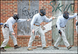 Photo of a team a trainees at hogan's alley