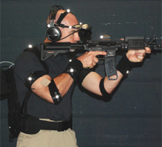 Part of new agents’ tactical training involves a 3-D virtual reality simulator